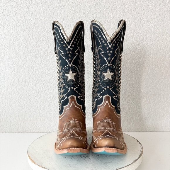 Lane RODEO HOUSTON Womens Cowboy Boots 7 Brown Western Cowgirl Mid Calf Tall - Picture 5 of 11